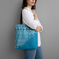 Fiji Marau na Kerisimasi Tote Bag Aqua Tagimoucia Tapa Masi Tribal - Polynesian Pride