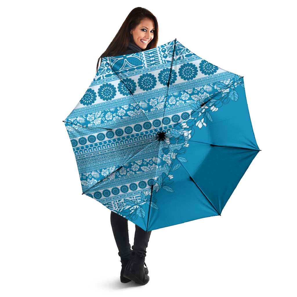 Fiji Marau na Kerisimasi Umbrella Aqua Tagimoucia Tapa Masi Tribal - Polynesian Pride