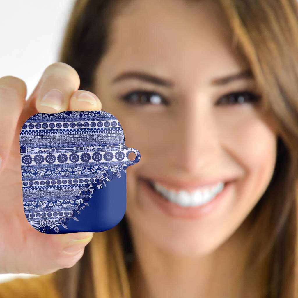 Fiji Marau na Kerisimasi AirPods Case Blue Tagimoucia Tapa Masi Tribal - Polynesian Pride
