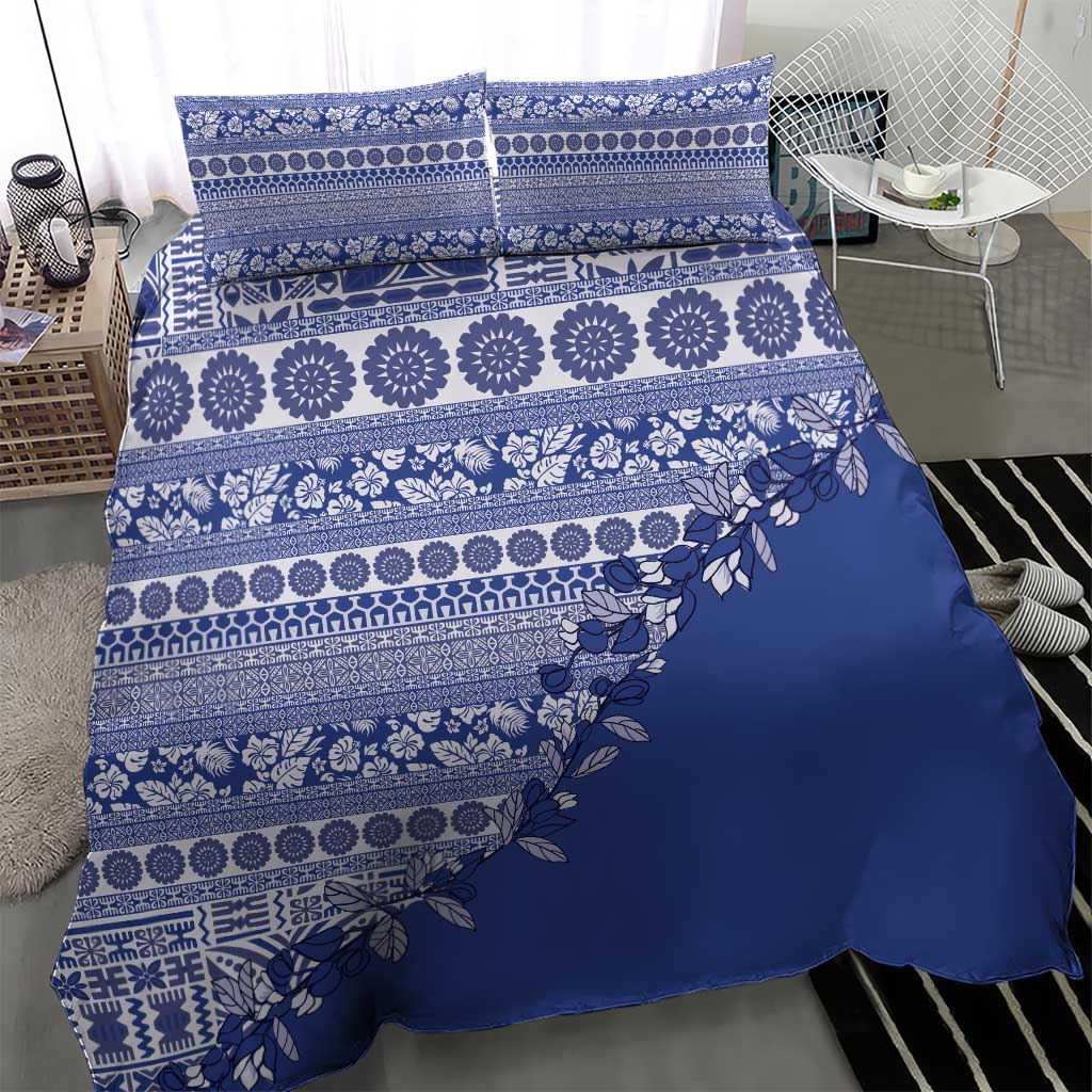 Fiji Marau na Kerisimasi Bedding Set Blue Tagimoucia Tapa Masi Tribal - Polynesian Pride