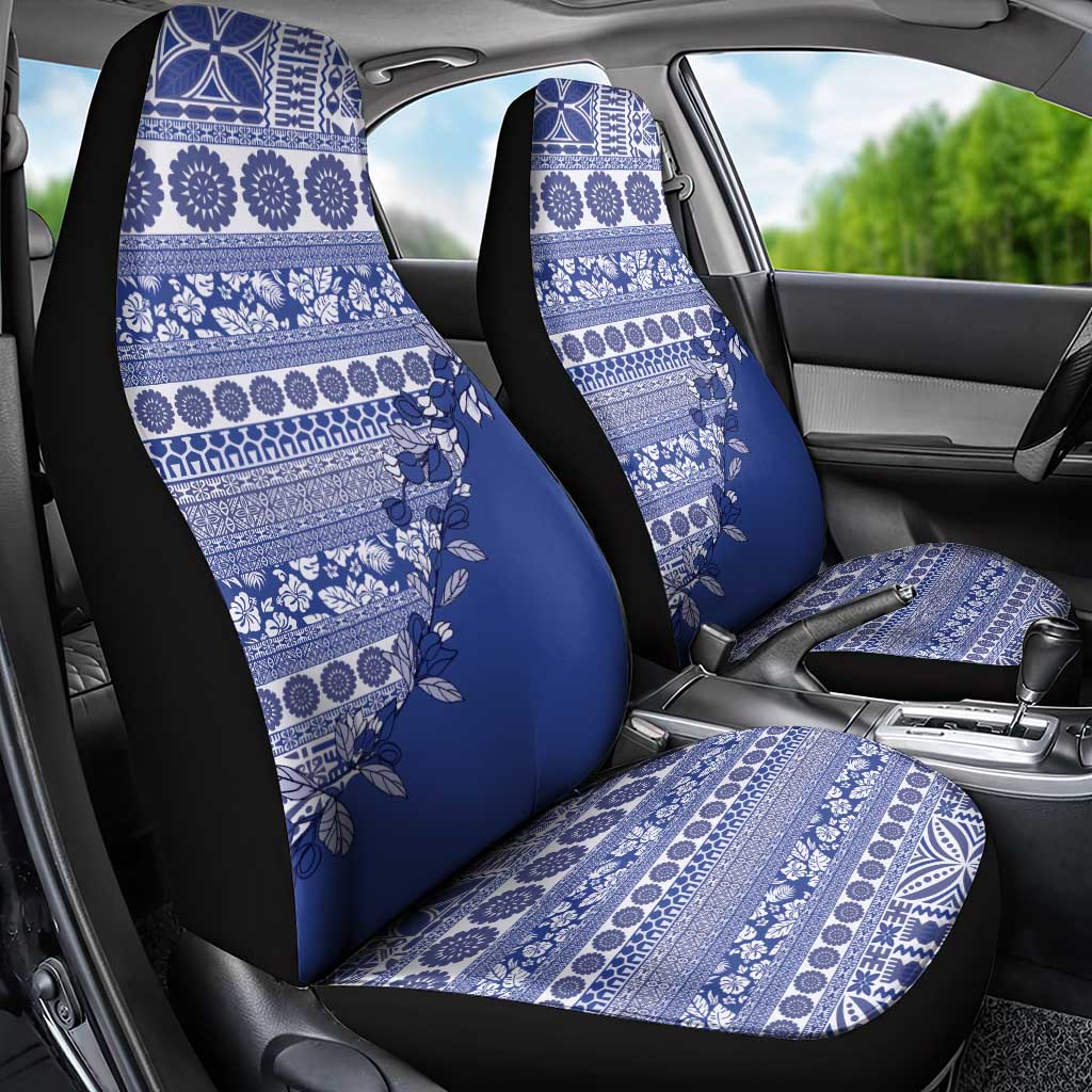 Fiji Marau na Kerisimasi Car Seat Cover Blue Tagimoucia Tapa Masi Tribal - Polynesian Pride