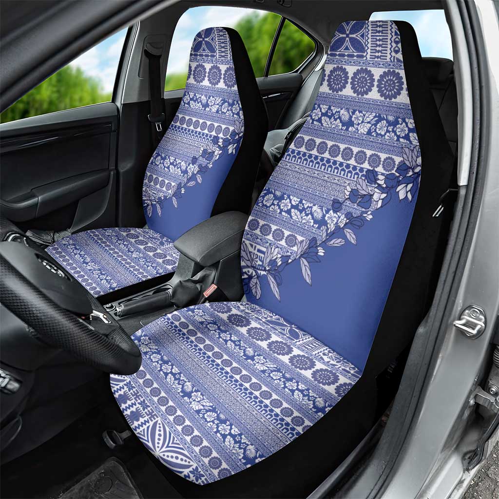 Fiji Marau na Kerisimasi Car Seat Cover Blue Tagimoucia Tapa Masi Tribal - Polynesian Pride