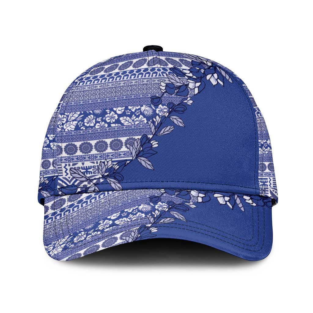Fiji Marau na Kerisimasi Classic Cap Blue Tagimoucia Tapa Masi Tribal - Polynesian Pride