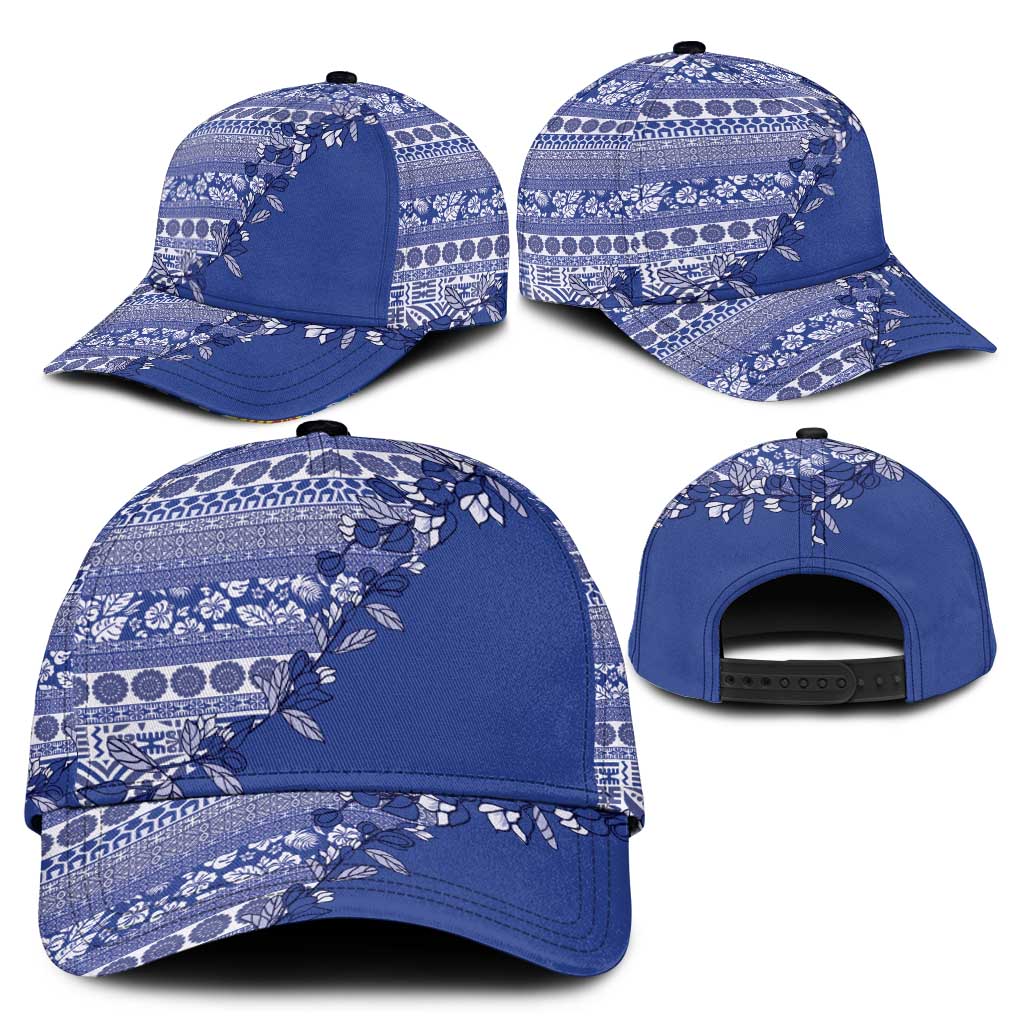 Fiji Marau na Kerisimasi Classic Cap Blue Tagimoucia Tapa Masi Tribal - Polynesian Pride