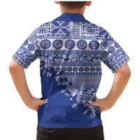 Fiji Marau na Kerisimasi Family Matching Mermaid Dress and Hawaiian Shirt Blue Tagimoucia Tapa Masi Tribal - Polynesian Pride