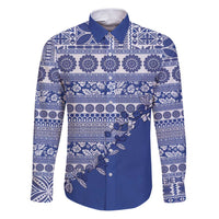 Fiji Marau na Kerisimasi Family Matching Puletasi and Hawaiian Shirt Blue Tagimoucia Tapa Masi Tribal - Polynesian Pride