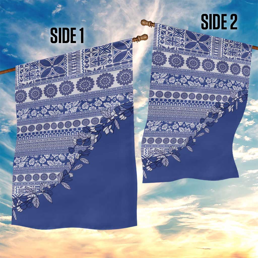 Fiji Marau na Kerisimasi Garden Flag Blue Tagimoucia Tapa Masi Tribal - Polynesian Pride