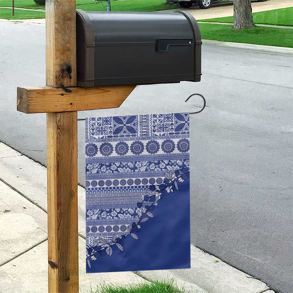 Fiji Marau na Kerisimasi Garden Flag Blue Tagimoucia Tapa Masi Tribal - Polynesian Pride