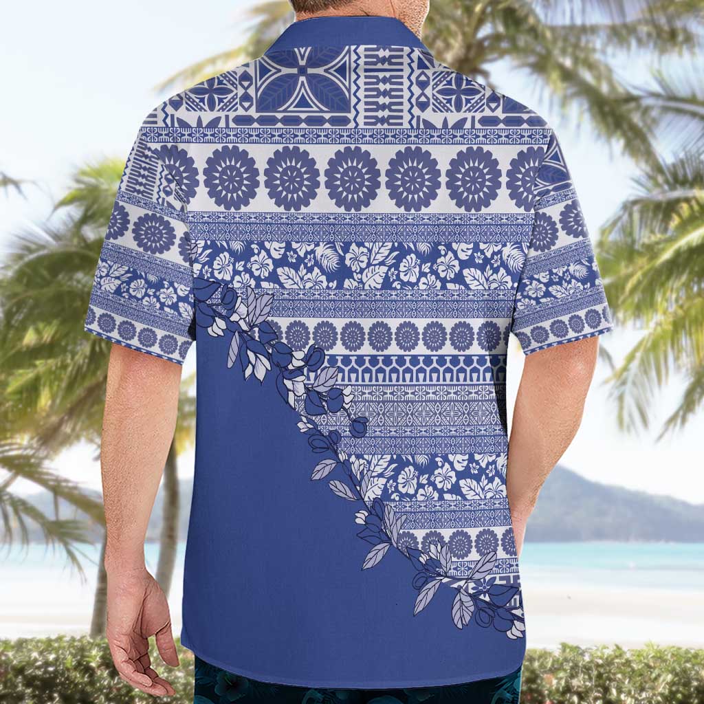 Fiji Marau na Kerisimasi Hawaiian Shirt Blue Tagimoucia Tapa Masi Tribal - Polynesian Pride