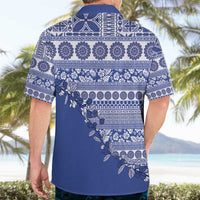 Fiji Marau na Kerisimasi Hawaiian Shirt Blue Tagimoucia Tapa Masi Tribal - Polynesian Pride