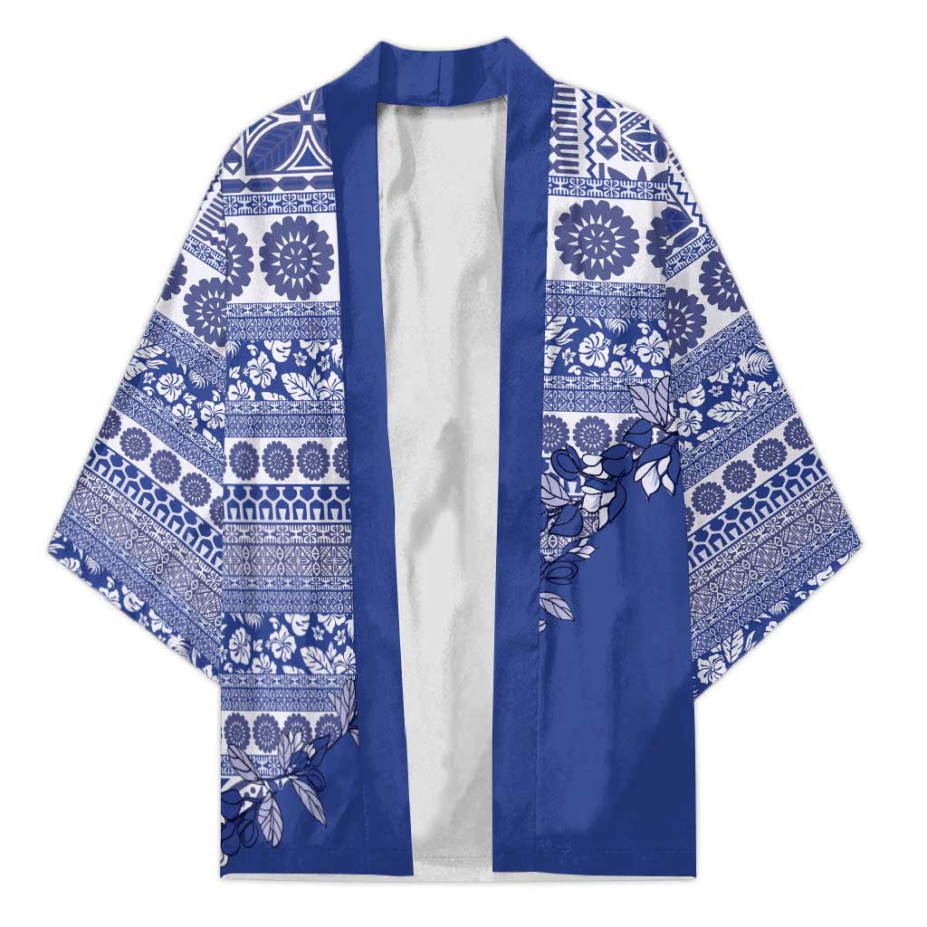Fiji Marau na Kerisimasi Kimono Blue Tagimoucia Tapa Masi Tribal - Polynesian Pride