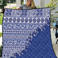 Fiji Marau na Kerisimasi Quilt Blue Tagimoucia Tapa Masi Tribal - Polynesian Pride