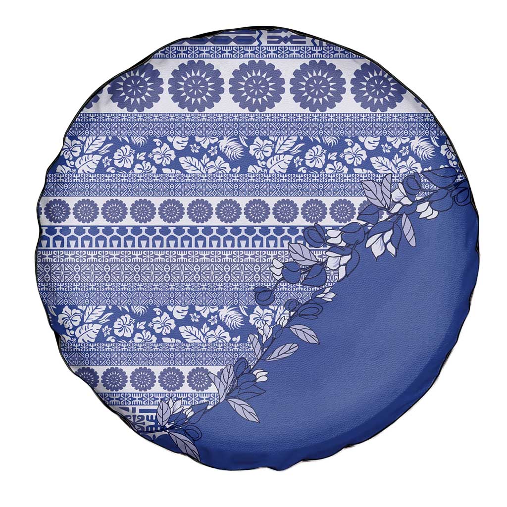 Fiji Marau na Kerisimasi Spare Tire Cover Blue Tagimoucia Tapa Masi Tribal - Polynesian Pride