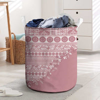 Fiji Marau na Kerisimasi Laundry Basket Dusty Rose Tagimoucia Tapa Masi Tribal - Polynesian Pride