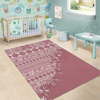 Fiji Marau na Kerisimasi Area Rug Dusty Rose Tagimoucia Tapa Masi Tribal - Polynesian Pride