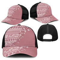 Fiji Marau na Kerisimasi Baseball Net Cap Dusty Rose Tagimoucia Tapa Masi Tribal - Polynesian Pride