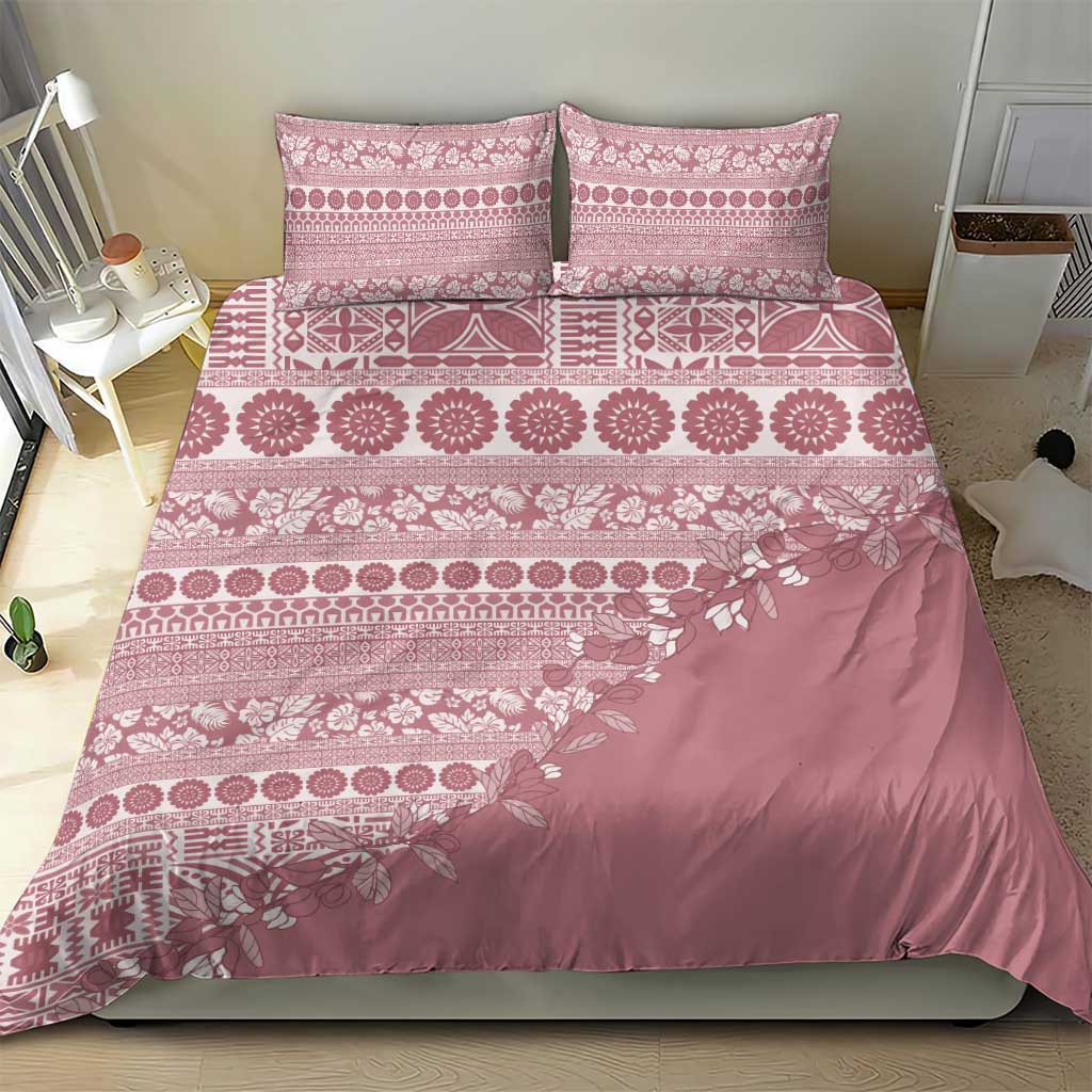 Fiji Marau na Kerisimasi Bedding Set Dusty Rose Tagimoucia Tapa Masi Tribal - Polynesian Pride