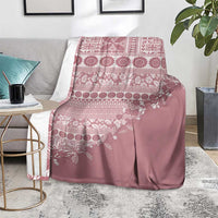 Fiji Marau na Kerisimasi Blanket Dusty Rose Tagimoucia Tapa Masi Tribal - Polynesian Pride