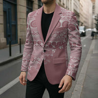 Fiji Marau na Kerisimasi Blazer Dusty Rose Tagimoucia Tapa Masi Tribal - Polynesian Pride