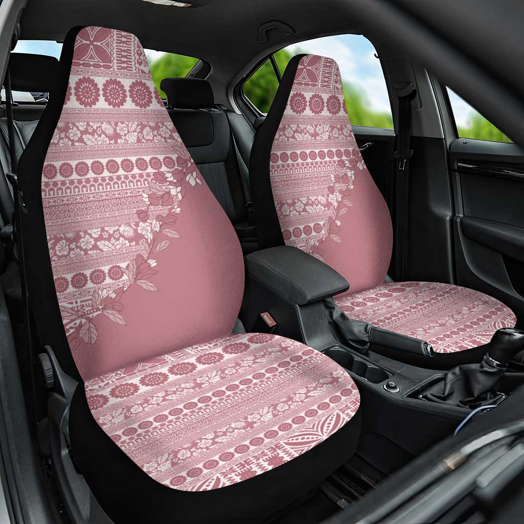 Fiji Marau na Kerisimasi Car Seat Cover Dusty Rose Tagimoucia Tapa Masi Tribal - Polynesian Pride