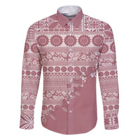 Fiji Marau na Kerisimasi Family Matching Puletasi and Hawaiian Shirt Dusty Rose Tagimoucia Tapa Masi Tribal - Polynesian Pride