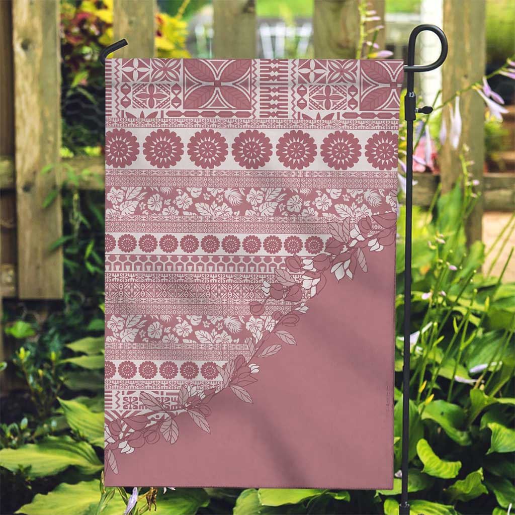 Fiji Marau na Kerisimasi Garden Flag Dusty Rose Tagimoucia Tapa Masi Tribal - Polynesian Pride
