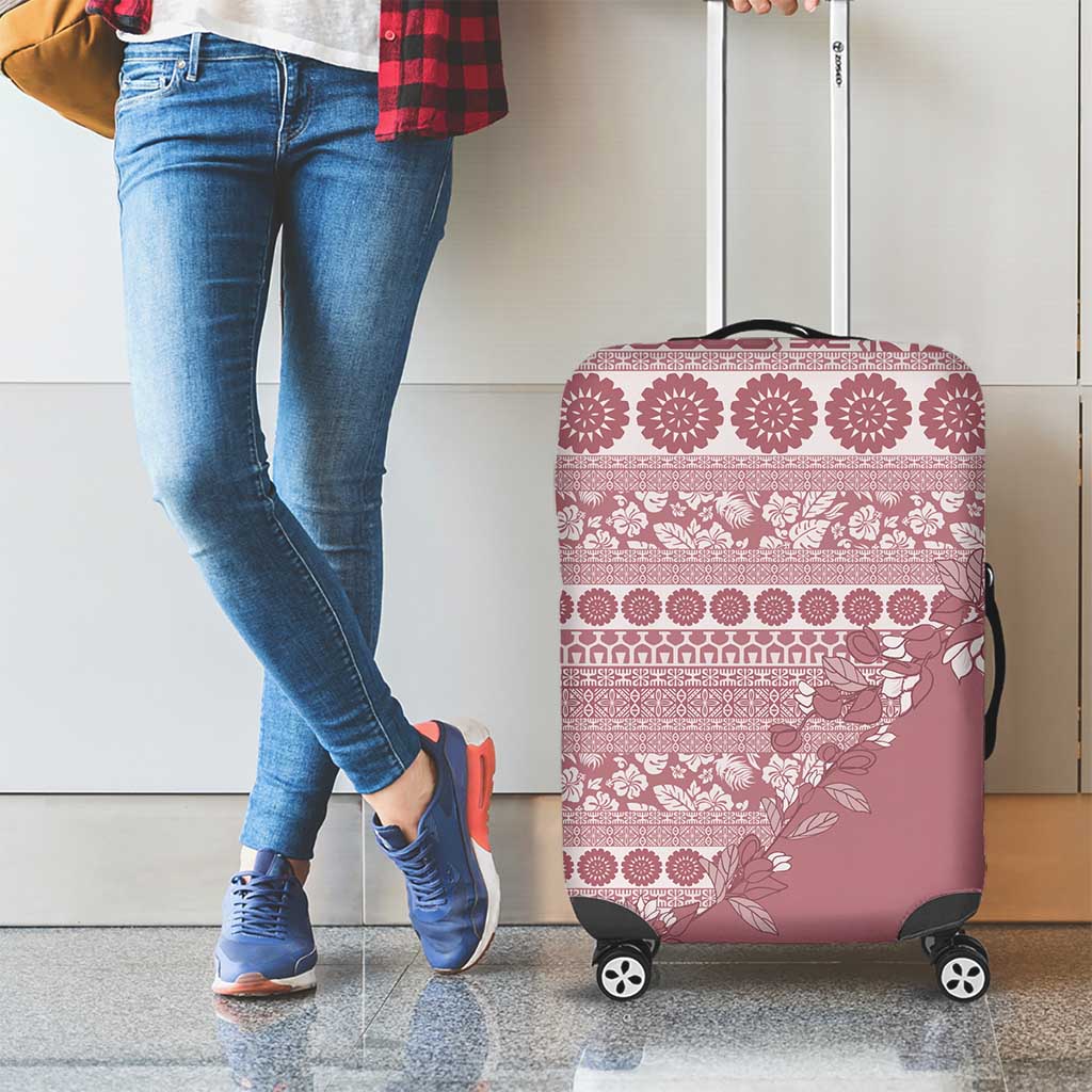 Fiji Marau na Kerisimasi Luggage Cover Dusty Rose Tagimoucia Tapa Masi Tribal - Polynesian Pride