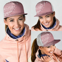 Fiji Marau na Kerisimasi Mesh Trucker Cap Dusty Rose Tagimoucia Tapa Masi Tribal - Polynesian Pride