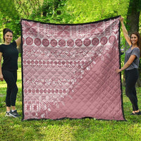 Fiji Marau na Kerisimasi Quilt Dusty Rose Tagimoucia Tapa Masi Tribal - Polynesian Pride