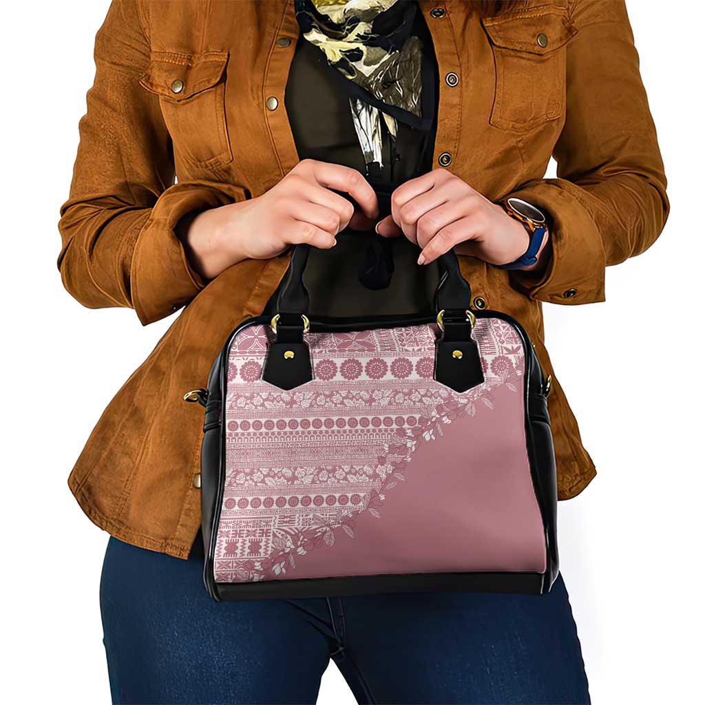 Fiji Marau na Kerisimasi Shoulder Handbag Dusty Rose Tagimoucia Tapa Masi Tribal - Polynesian Pride