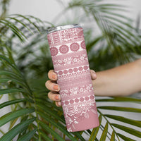 Fiji Marau na Kerisimasi Skinny Tumbler Dusty Rose Tagimoucia Tapa Masi Tribal - Polynesian Pride