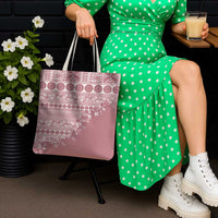 Fiji Marau na Kerisimasi Tote Bag Dusty Rose Tagimoucia Tapa Masi Tribal - Polynesian Pride