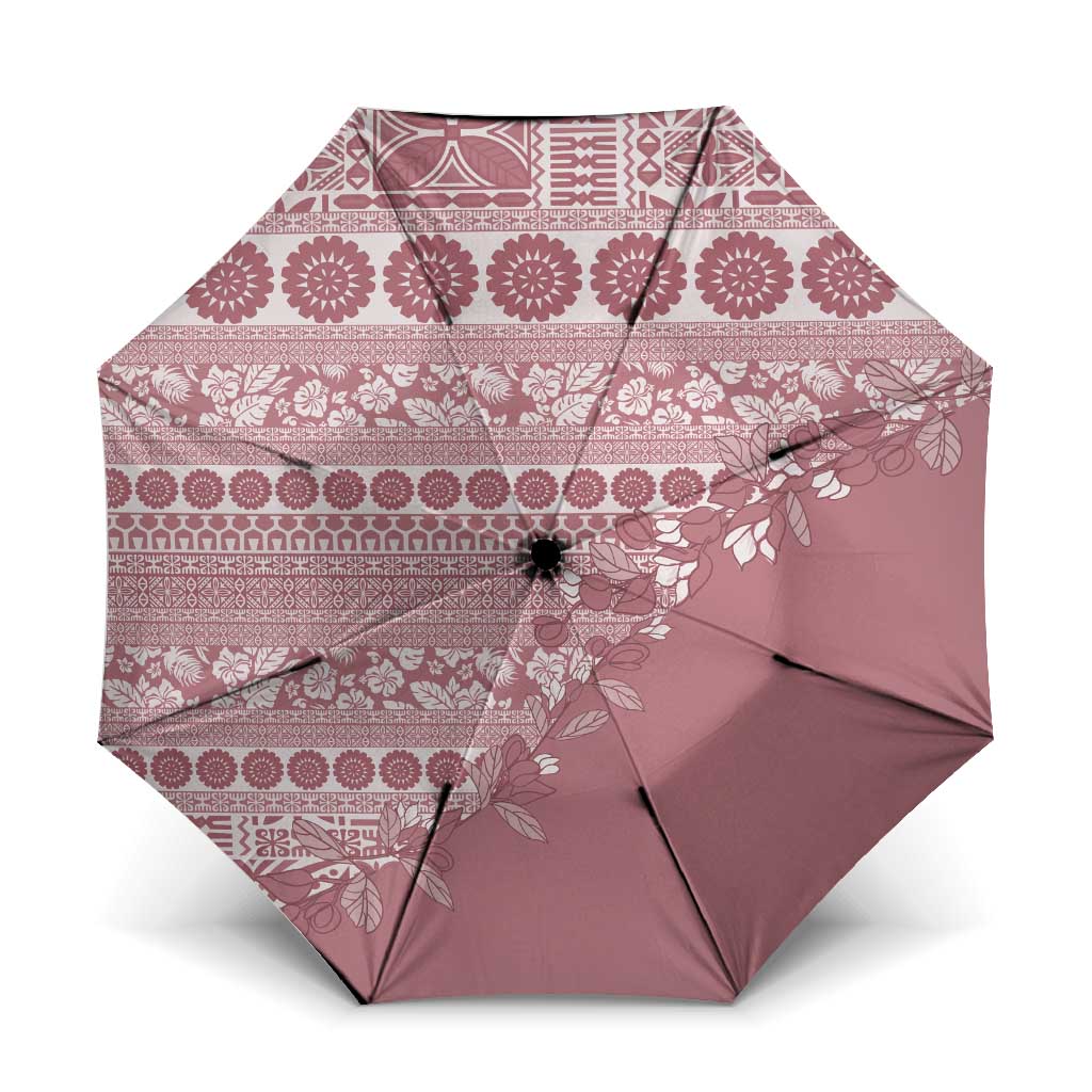 Fiji Marau na Kerisimasi Umbrella Dusty Rose Tagimoucia Tapa Masi Tribal - Polynesian Pride