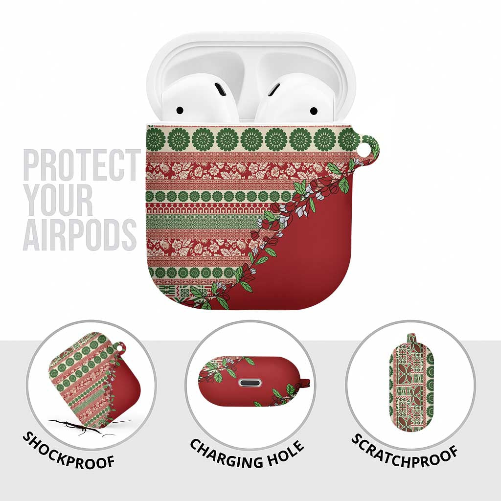 Fiji Marau na Kerisimasi AirPods Case Red Tagimoucia Tapa Masi Tribal - Polynesian Pride