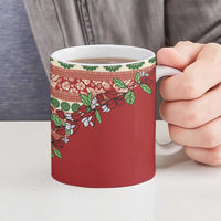 Fiji Marau na Kerisimasi Ceramic Mug Red Tagimoucia Tapa Masi Tribal - Polynesian Pride