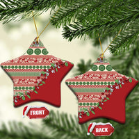 Fiji Marau na Kerisimasi Ceramic Ornament Red Tagimoucia Tapa Masi Tribal - Polynesian Pride