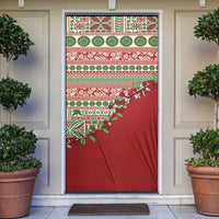 Fiji Marau na Kerisimasi Door Cover Red Tagimoucia Tapa Masi Tribal - Polynesian Pride