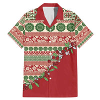 Fiji Marau na Kerisimasi Family Matching Mermaid Dress and Hawaiian Shirt Red Tagimoucia Tapa Masi Tribal - Polynesian Pride