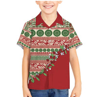 Fiji Marau na Kerisimasi Family Matching Mermaid Dress and Hawaiian Shirt Red Tagimoucia Tapa Masi Tribal - Polynesian Pride