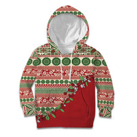 Fiji Marau na Kerisimasi Kid Hoodie Red Tagimoucia Tapa Masi Tribal - Polynesian Pride