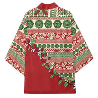 Fiji Marau na Kerisimasi Kimono Red Tagimoucia Tapa Masi Tribal - Polynesian Pride