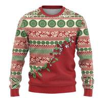 Fiji Marau na Kerisimasi Ugly Christmas Sweater Red Tagimoucia Tapa Masi Tribal - Polynesian Pride