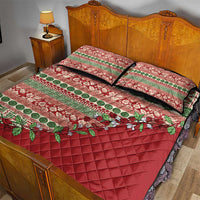 Fiji Marau na Kerisimasi Quilt Bed Set Red Tagimoucia Tapa Masi Tribal - Polynesian Pride