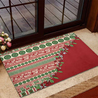 Fiji Marau na Kerisimasi Rubber Doormat Red Tagimoucia Tapa Masi Tribal - Polynesian Pride