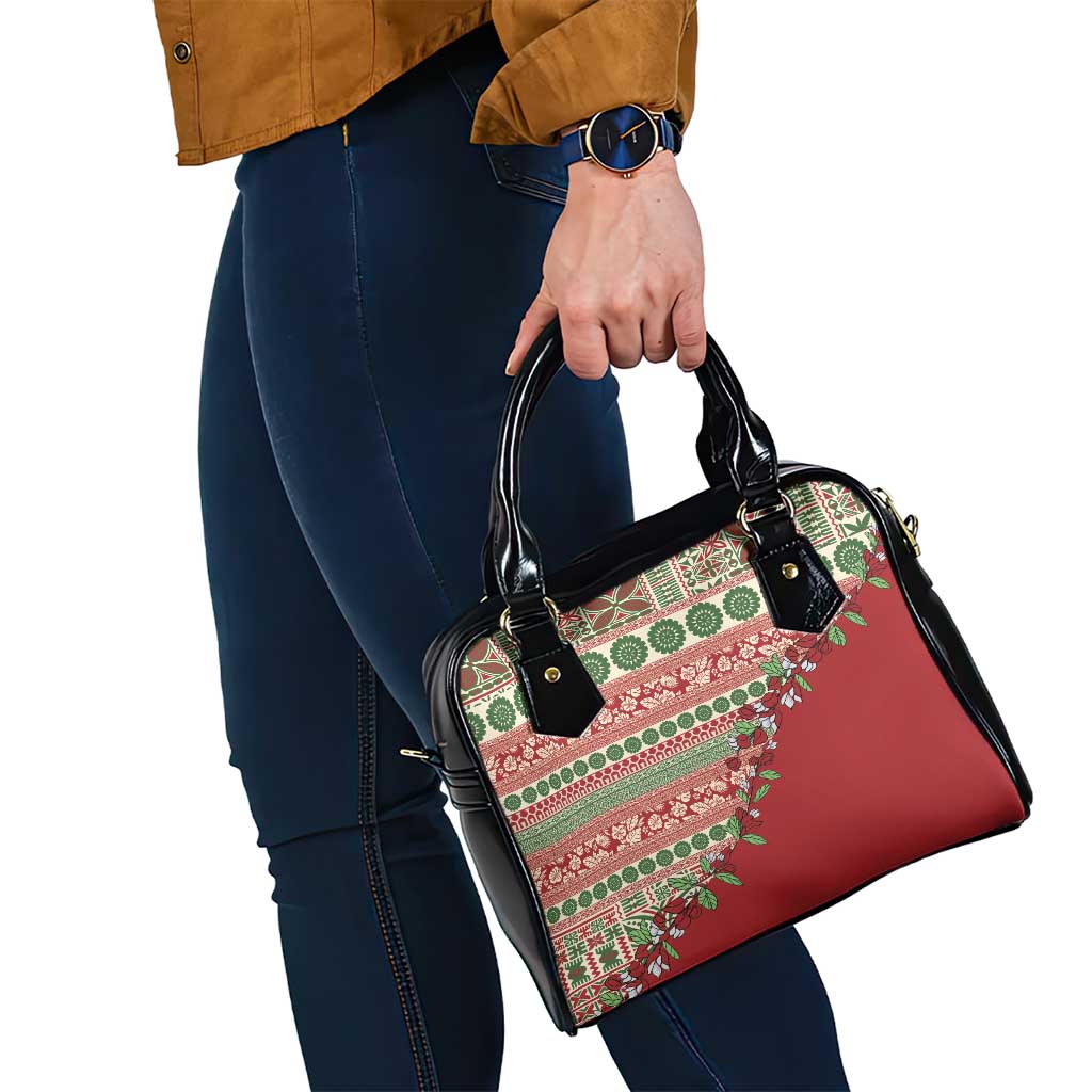 Fiji Marau na Kerisimasi Shoulder Handbag Red Tagimoucia Tapa Masi Tribal - Polynesian Pride