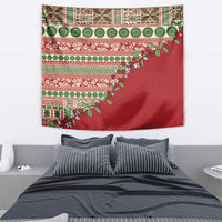 Fiji Marau na Kerisimasi Tapestry Red Tagimoucia Tapa Masi Tribal - Polynesian Pride