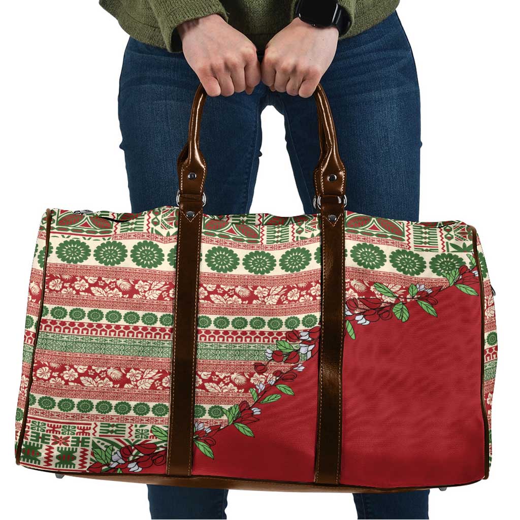 Fiji Marau na Kerisimasi Travel Bag Red Tagimoucia Tapa Masi Tribal - Polynesian Pride