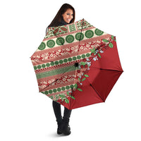 Fiji Marau na Kerisimasi Umbrella Red Tagimoucia Tapa Masi Tribal - Polynesian Pride