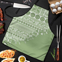 Fiji Marau na Kerisimasi Apron Sage Green Tagimoucia Tapa Masi Tribal - Polynesian Pride