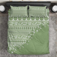 Fiji Marau na Kerisimasi Bedding Set Sage Green Tagimoucia Tapa Masi Tribal - Polynesian Pride